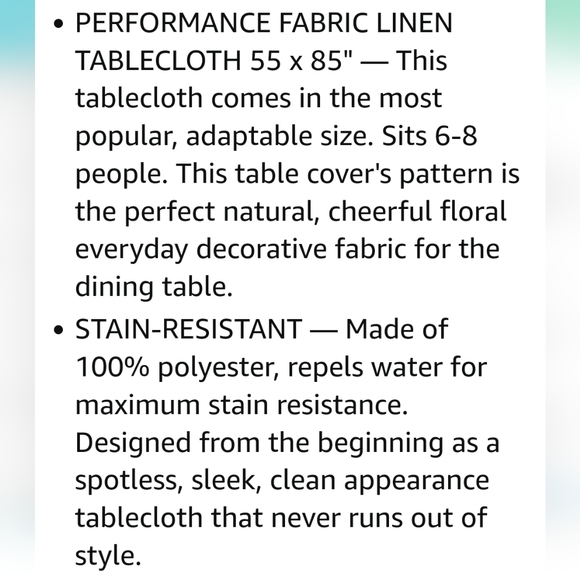 *🆕 Mindry Collections Spring Floral Blue and White Rectangle Tablecloth, NEW - Picture 6 of 9